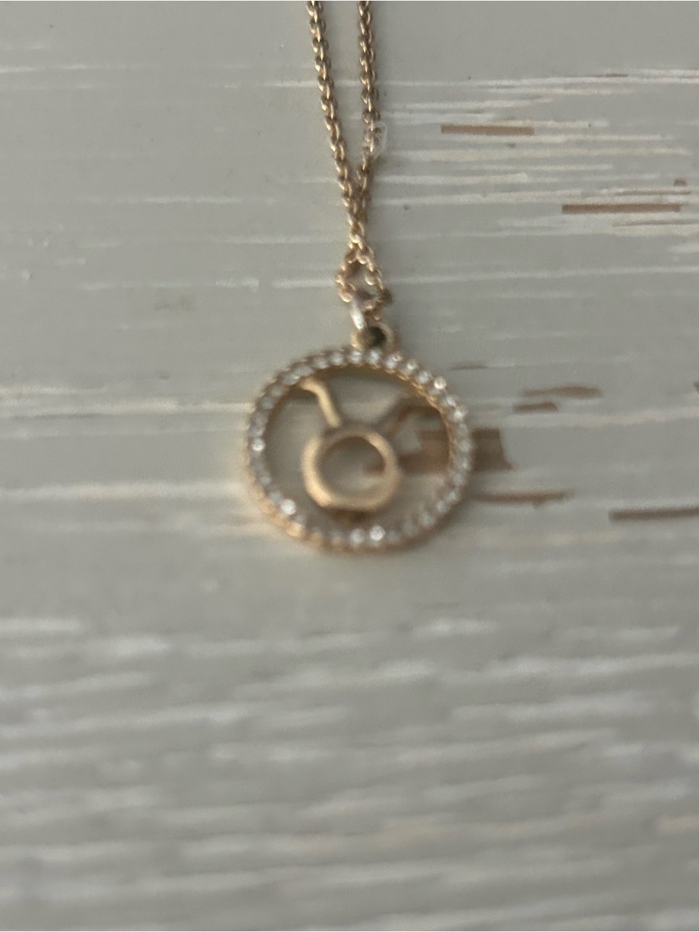 Gold Zodiac Pendant Necklace - Taurus Circle Charm